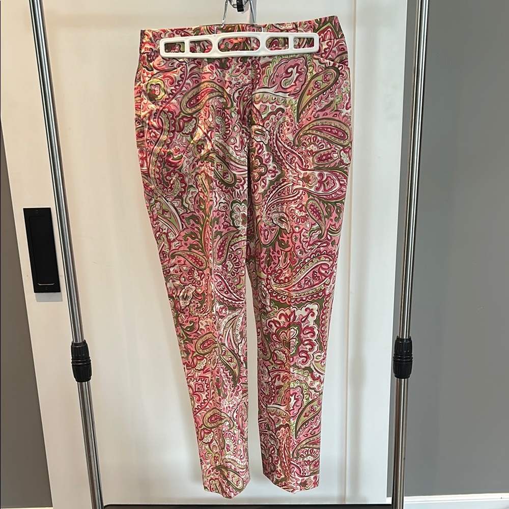 Jones New York Pink Paisley Ankle Pants